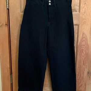 Banana Republic Dark Blue High-Rise wide leg crop Jeans